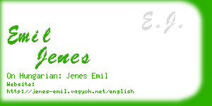 emil jenes business card